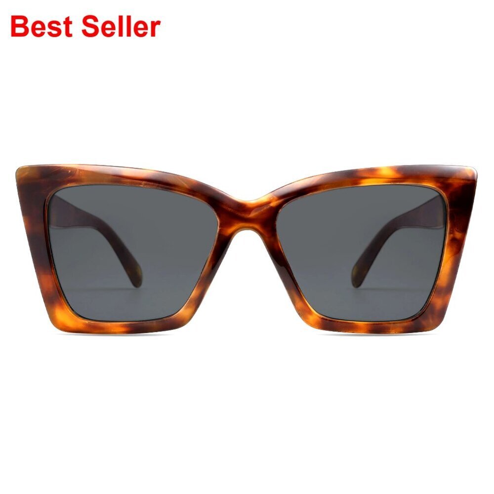 Trendy Oversized Cateye Sunglasses UV400 Protection Large Frames